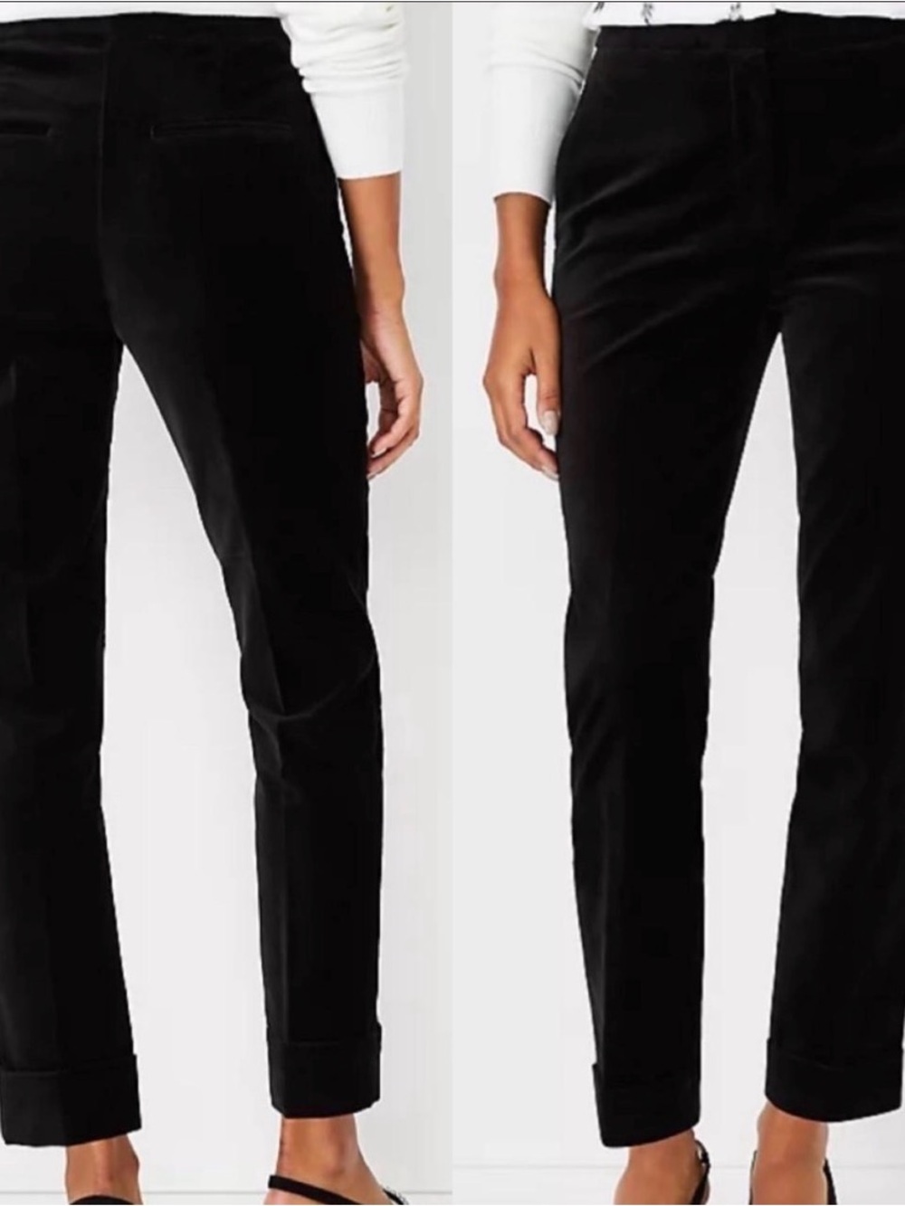 Women's BlackVelvet Ankle Pants 86% cotton